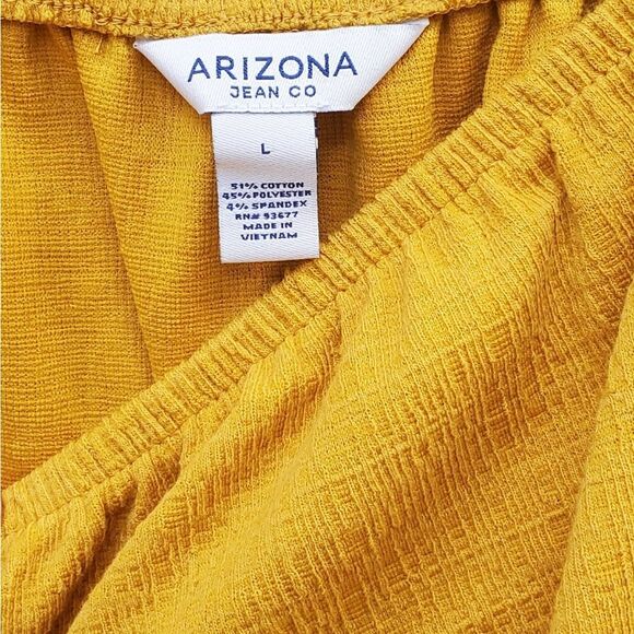 Arizona Jean Company Mustard Yellow Women's Shorts Romper - Picture 2 of 3